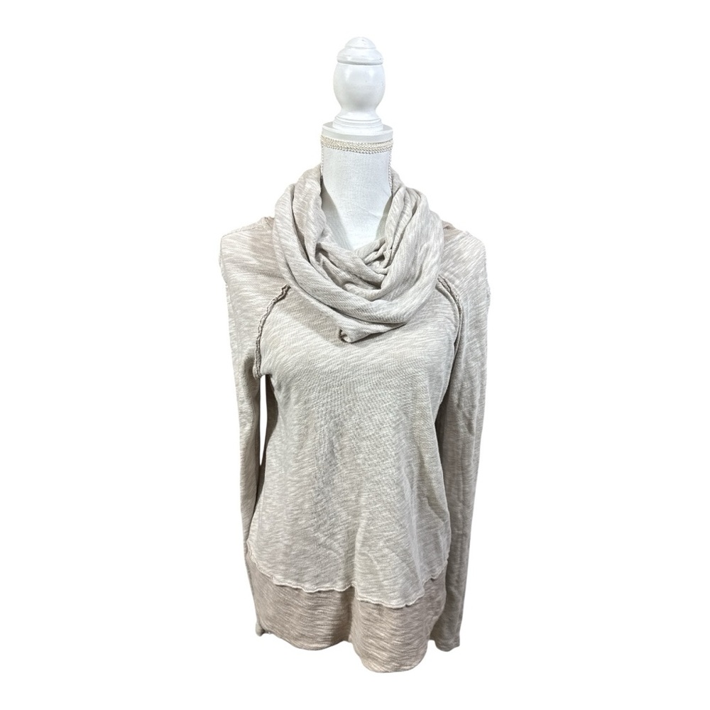 Free People Beach Beige Cocoon Cowl Neck Knit Sweater Tunic - Picture 8 of 15